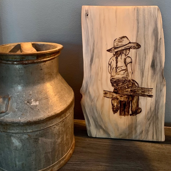 SOLD. Hand Burned Wood Art Decor - Picture 3 of 3